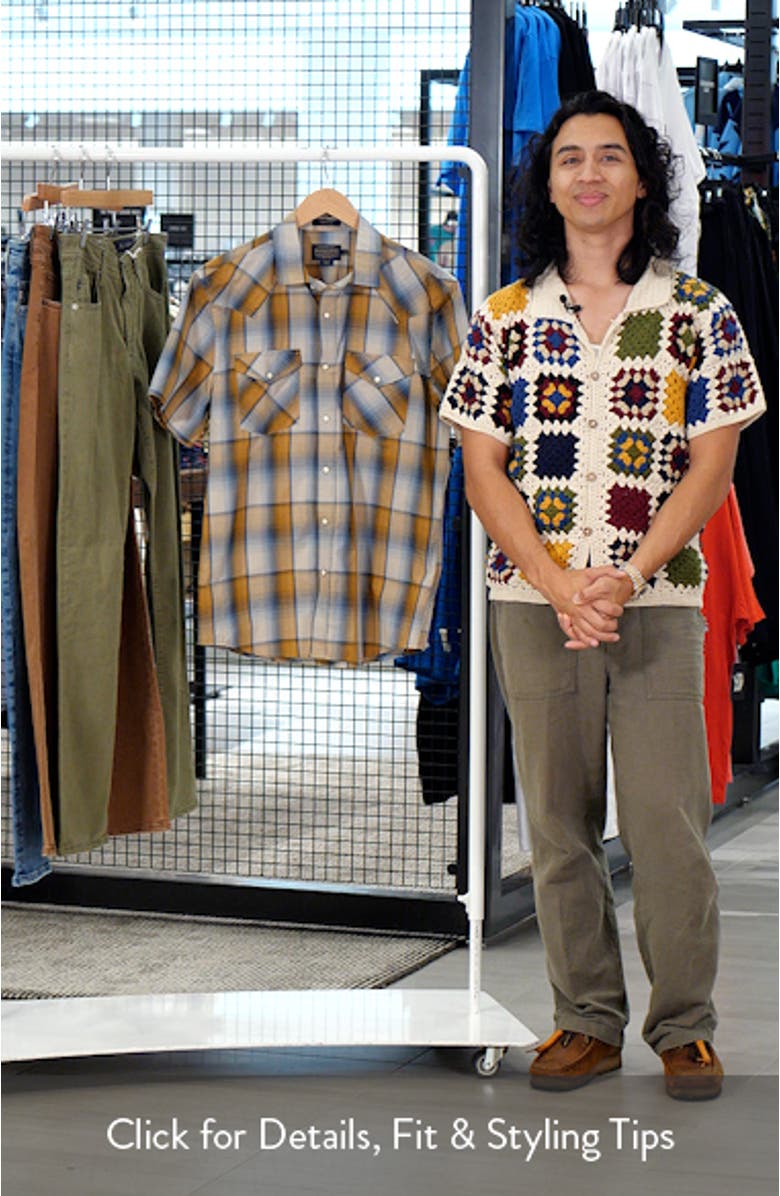 Frontier Plaid Short Sleeve Snap-Up Western Shirt, sales video thumbnail