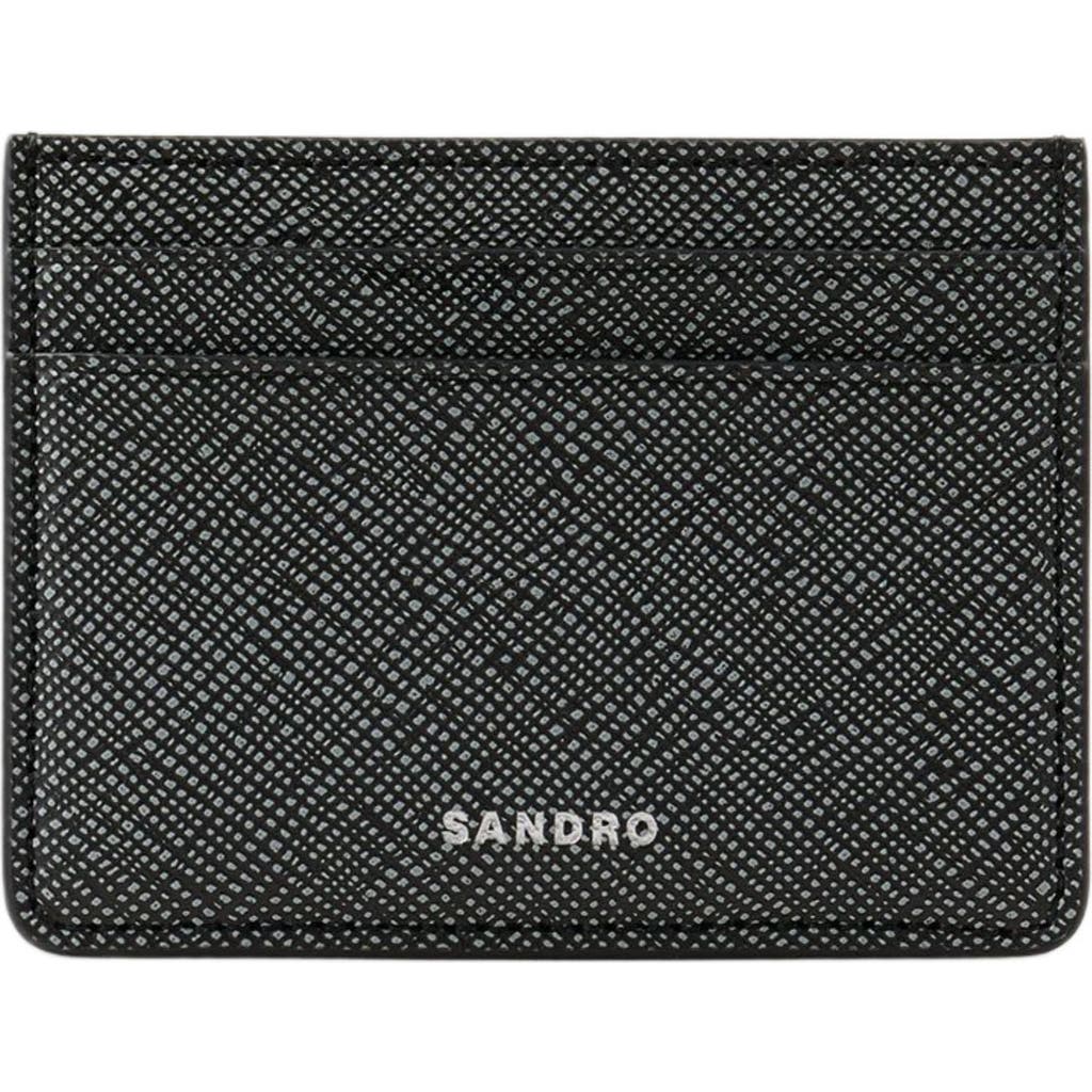 Sandro Synthetic Leather Cardholder In Graphites