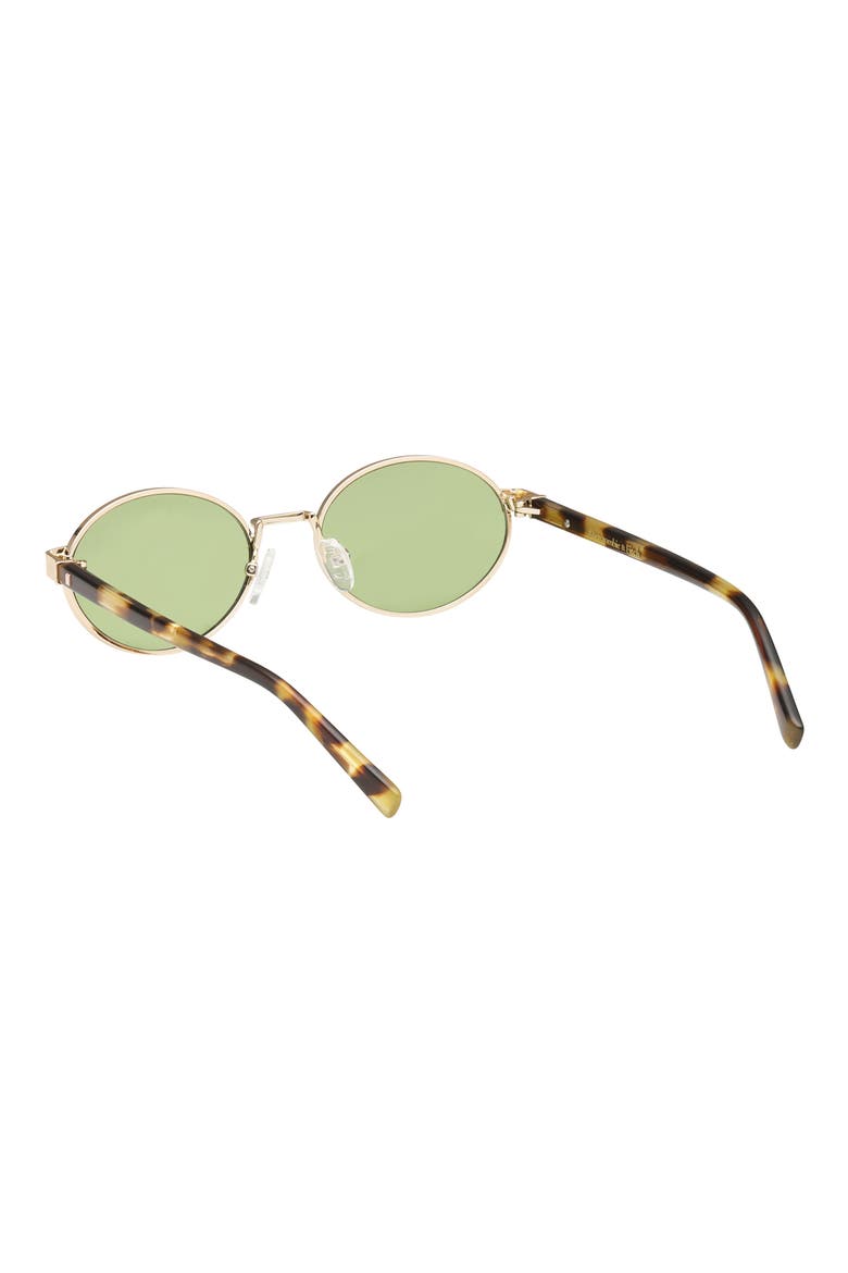 51mm Oval Sungalsses, Alternate, color, GOLD / SOLID GREEN LENS