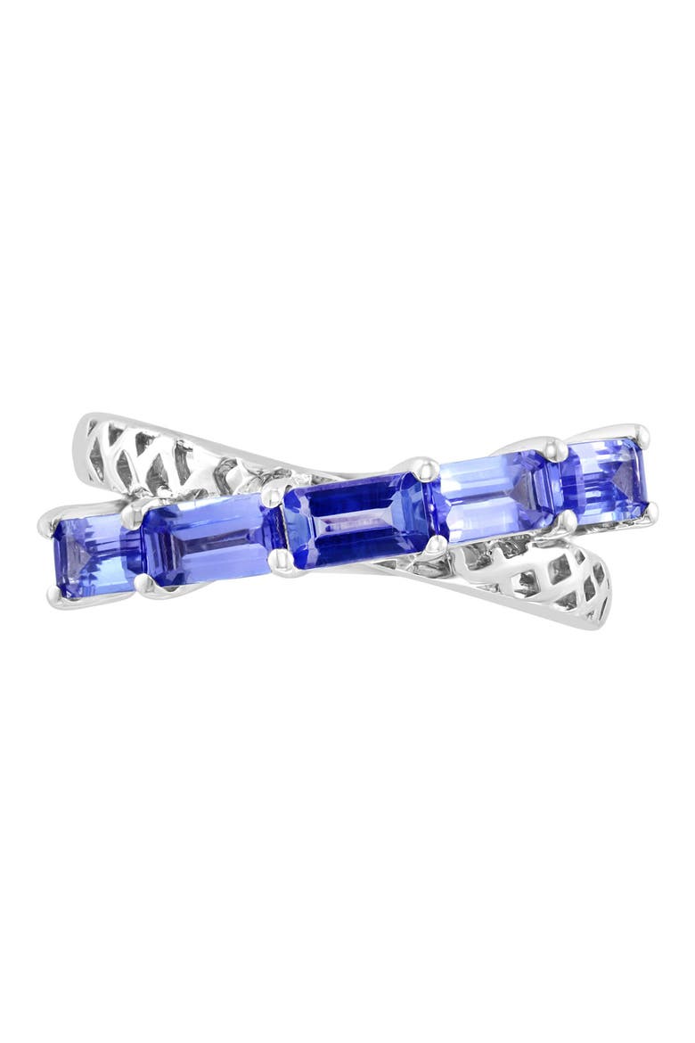 Sterling Silver Tanzanite Crossover Ring - 1.52 ctw, Alternate, color, PURPLE