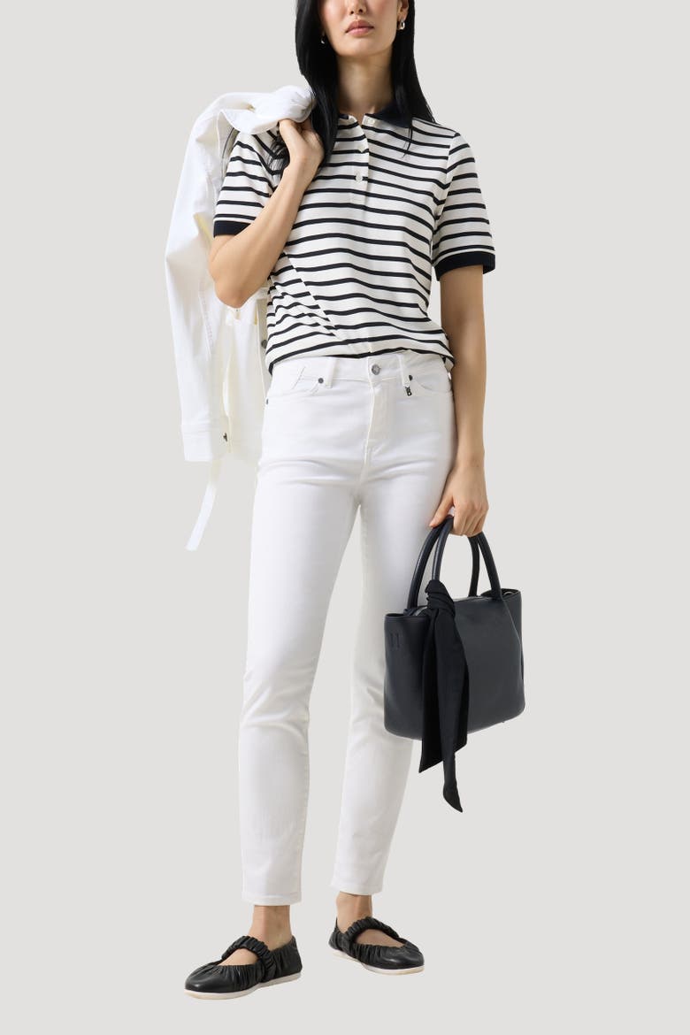 Polo Shirt Rea, Alternate, color, Black/white