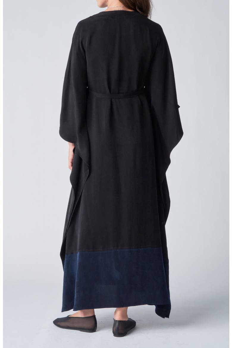 Belted Caftan, Alternate, color, Black & Navy