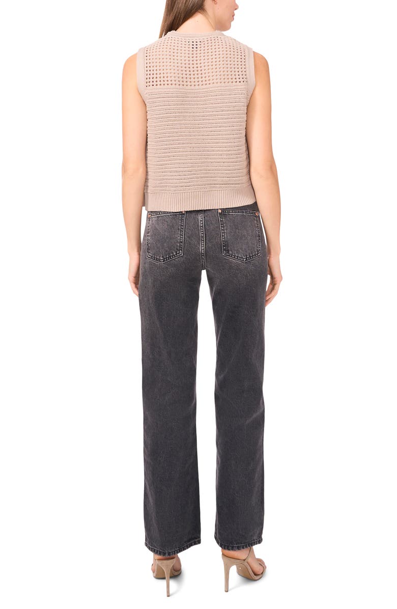 Halogen<sup>®</sup> Open Stitch Sleeveless Cotton Side Button Sweater, Alternate, color, Taupe Bisque