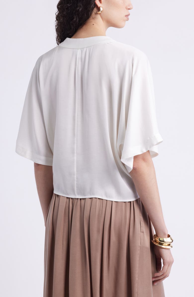 Nordstrom Tie Front Crop Top, Alternate, color, Ivory Tofu