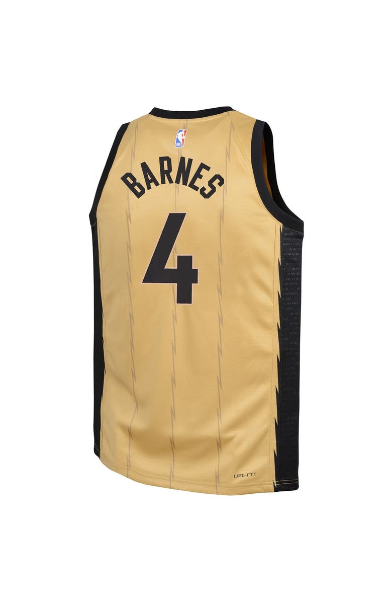 Nike Youth Nike Scottie Barnes Gold Toronto Raptors 2023/24 City Edition Swingman Player Jersey - City Edition, Alternate, color, 