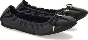 フラットシューズ SALVATORE FERRAGAMO Black Leather Joelle Ballerinas Joelle leather ballet flats in black - Ferragamo | Mytheresa