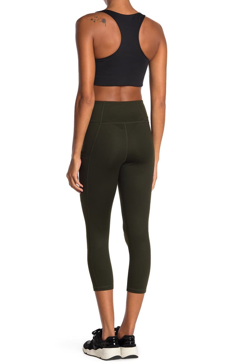 High Waist Daily Pocket Crop Leggings, Alternate, color, GREEN ROSIN