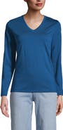 Lands' End Supima Cotton Long Sleeve V-Neck T-Shirt