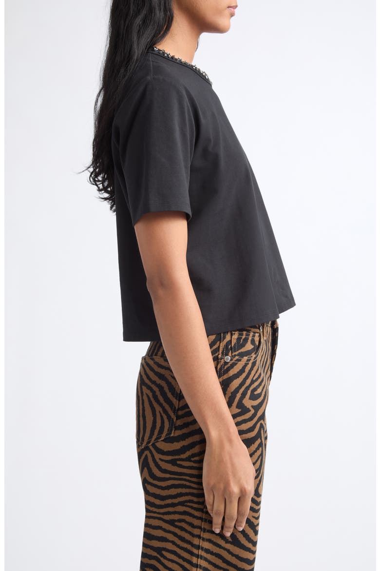 Sebastian Embellished Jewel Neck T-Shirt, Alternate, color, BLACK