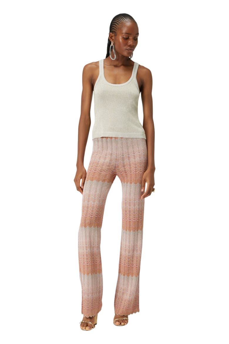 Glitter-effect Viscose Tank Top, Main, color, White & Gold