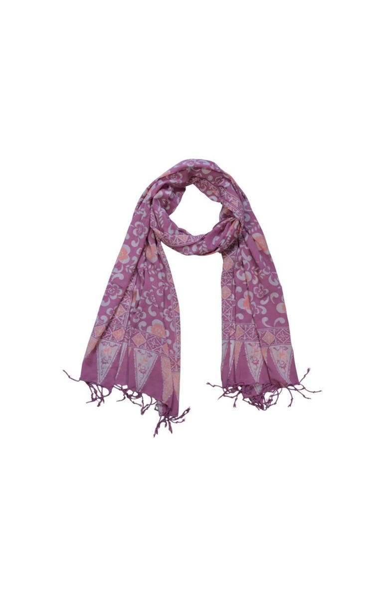 Kasih Co-op Handmade Batik Scarf, Main, color, Plumeria