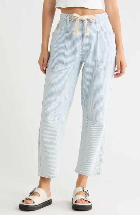 Vigoss Pinstripe Barrel Jeans