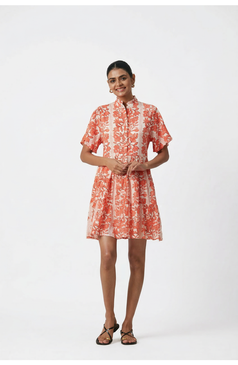 Ro's Garden Vibeka Short Dress, Main, color, Orange Serendipia