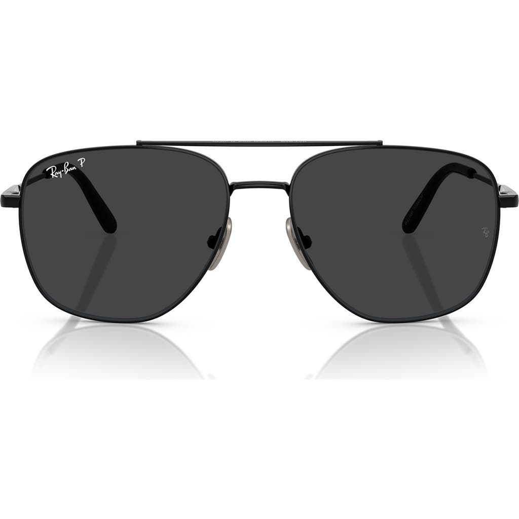 Ray Ban Ray-ban 59mm Polarized Square Sunglasses In Black