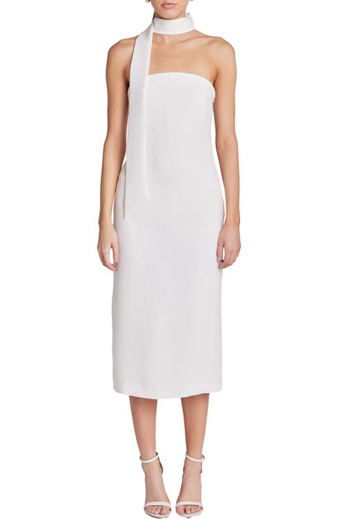 Endless Rose Choker Tie Sleeveless Midi Dress In White