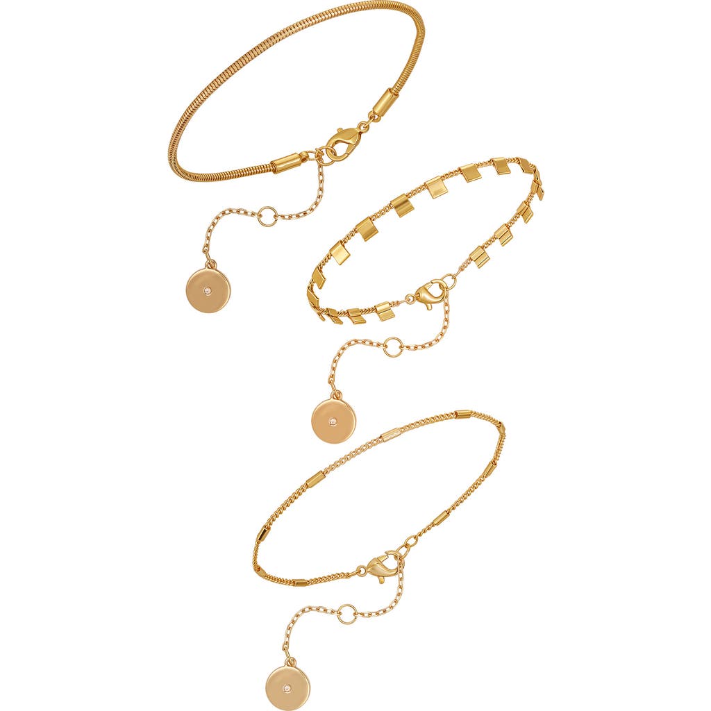 Vince Camuto Set Of 3 Chain Bracelets In Gold