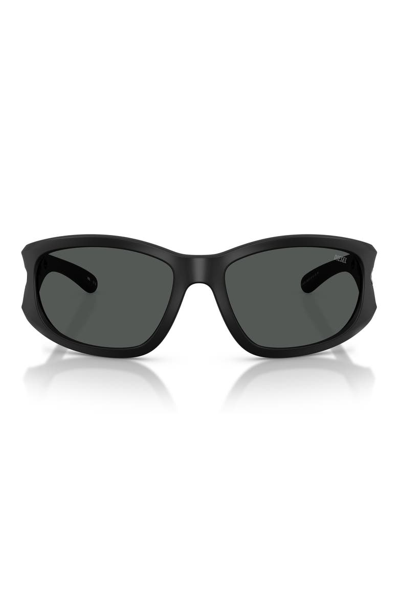DL3012U 58mm Rectangular Sunglasses, Main, color, BLACK MATTE / DARK GREY