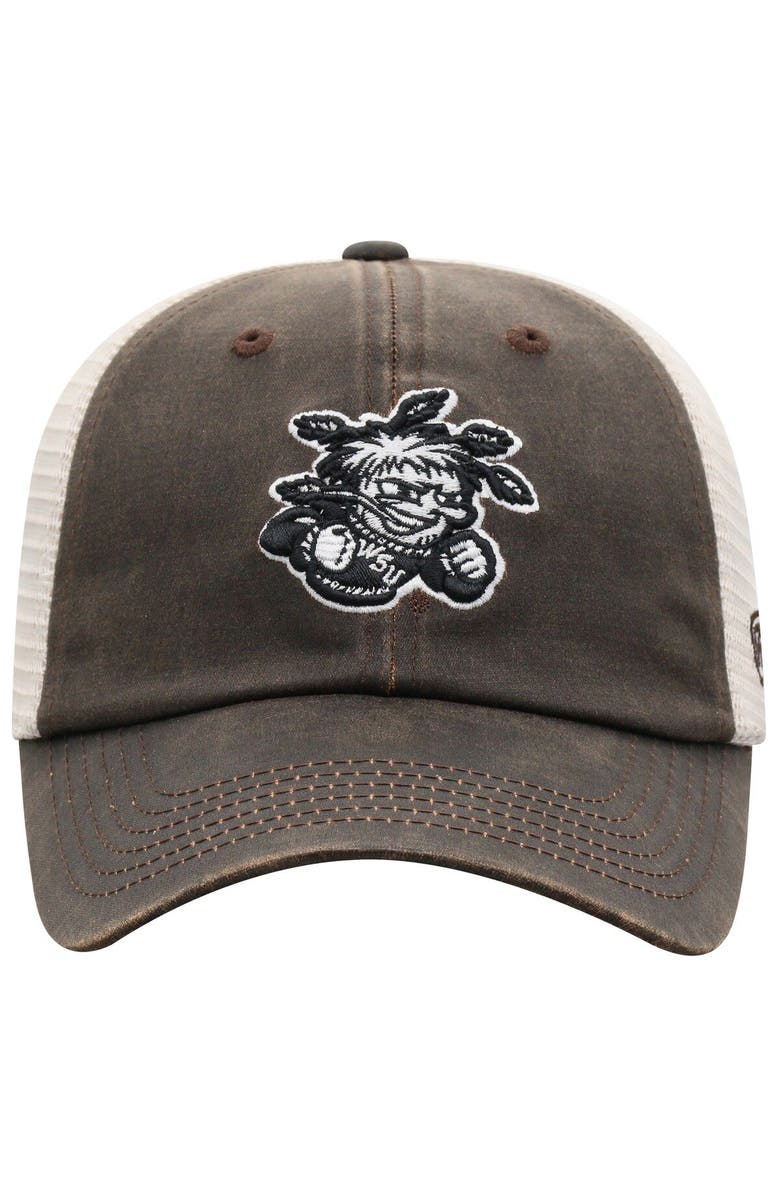TOP OF THE WORLD Men's Top of the World Brown Wichita State Shockers Scat Mesh Trucker Snapback Hat, Alternate, color, Brown