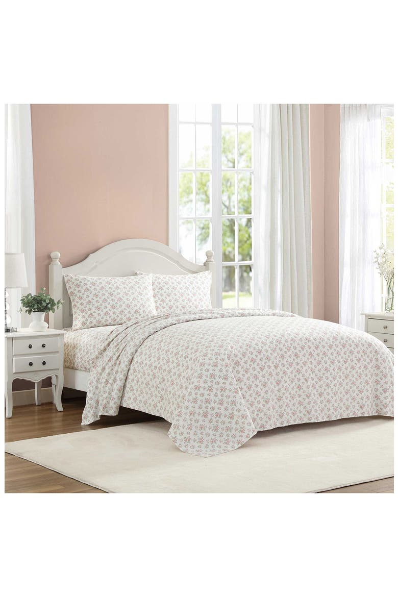 Leanna Rose 200 Thread Count Cotton Percale Sheet Set, Alternate, color, PINK