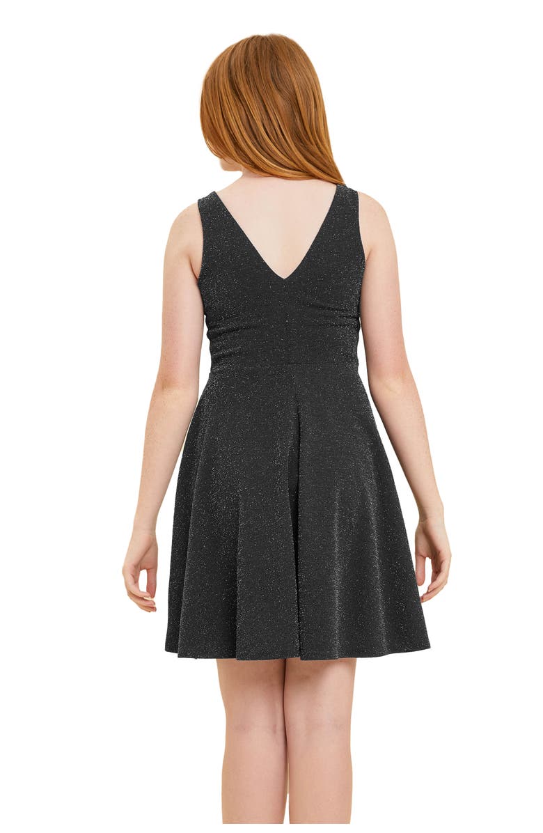 Un Deux Trois Glitter Skater Dress, Alternate, color, Black