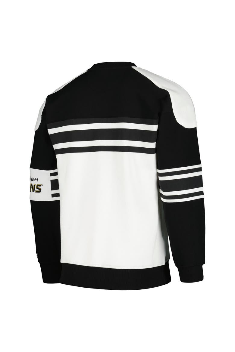 Men's Starter White Pittsburgh Penguins Defense Fleece Crewneck Pullover Sweatshirt, Alternate, color, White
