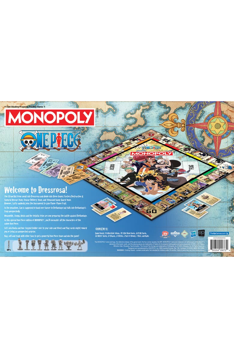 Monopoly One Piece Strategy Board Game, Ages 8+, Alternate, color, Multicolored