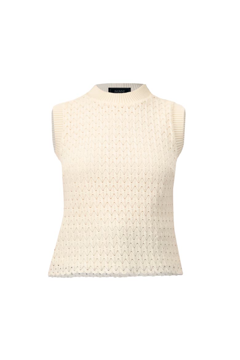 Sleeveless Knitted Top, Alternate, color, Natural