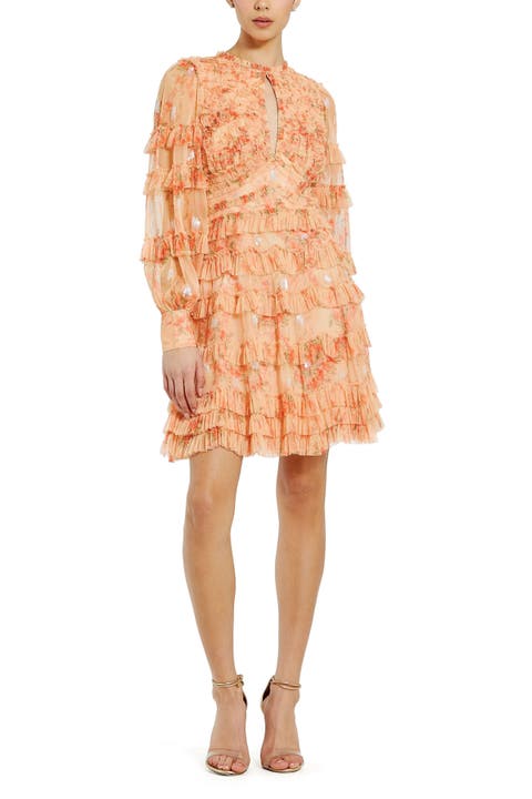 Key Hole Detail Long Sleeve Dress