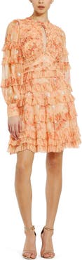 Mac Duggal Key Hole Detail Long Sleeve Dress