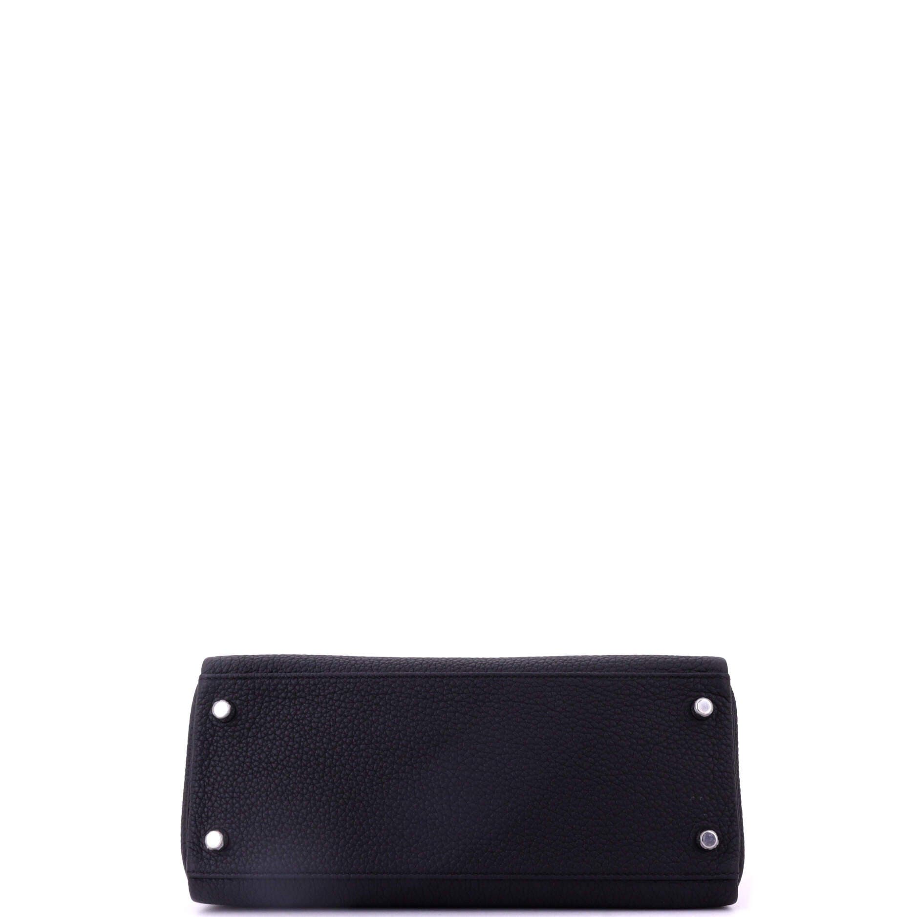 Pre-Owned Hermes Kelly Handbag Black Togo with Palladium Hardware 28, Alternate, color, 