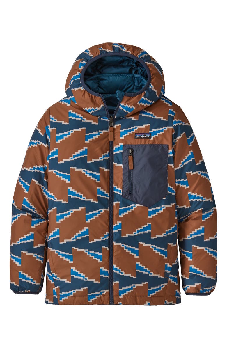 Patagonia Water Repellent Reversible Down Sweater Hoodie, Alternate, color,