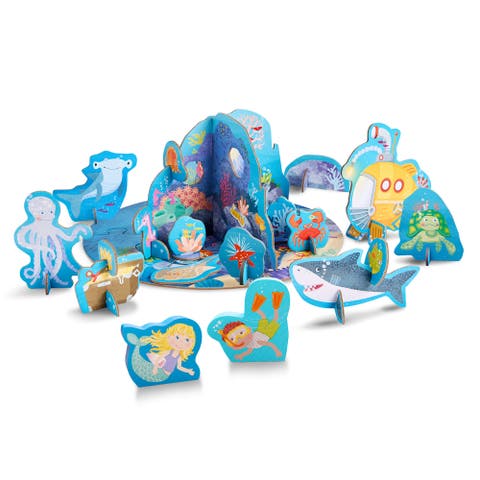 3D Puzzle Underwater Play World 36-Piece with Wooden Figures