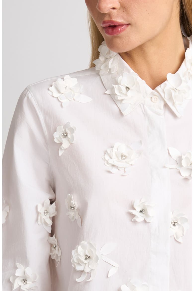 Avery Appliqué Cotton Shirt, Alternate, color, BRILLIANT WHITE