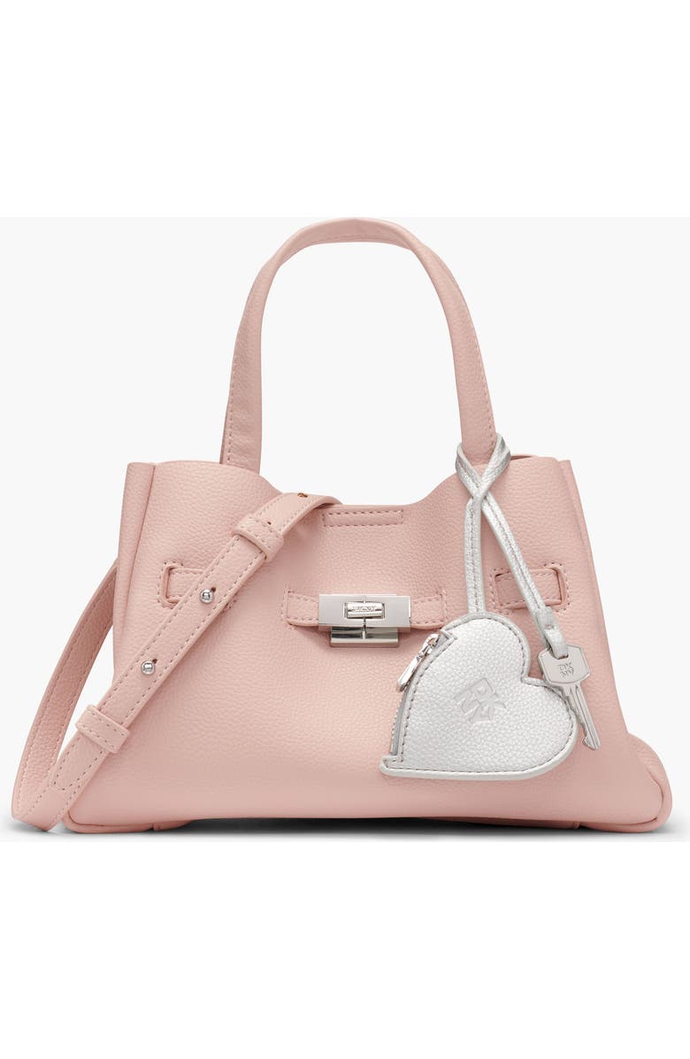 DKNY Bryar Small Satchel with Heart Dangle, Main, color, Pale Blush