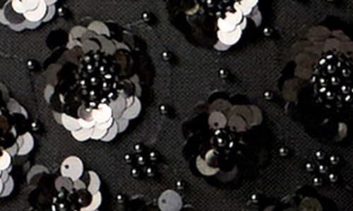 English Factory Flower Sequin Sheer Maxi Skirt In Black