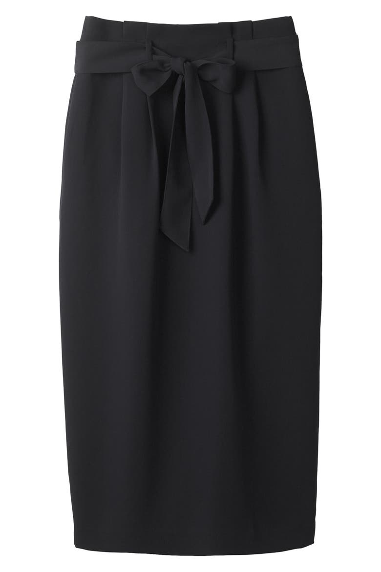 Melina Paperbag Waist Midi Skirt, Alternate, color, BLACK