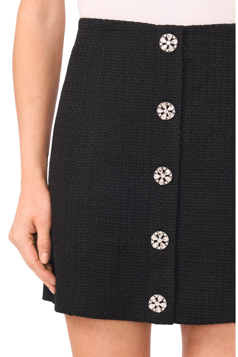 Tweed Miniskirt, Alternate, color, RICH BLACK