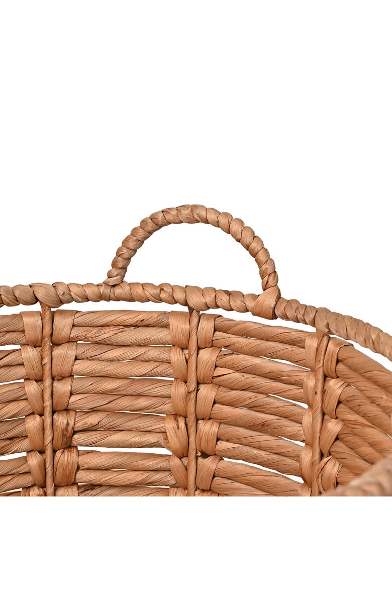 HAPPIMESS Laurel 19.49" Bohemian Handwoven Abaca Hamper Basket with Handles, Alternate, color, Natural/White
