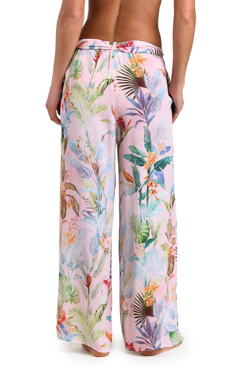 L'AGENCE Colorful Palms Cover-Up Pants, Alternate, color, Pink Multi