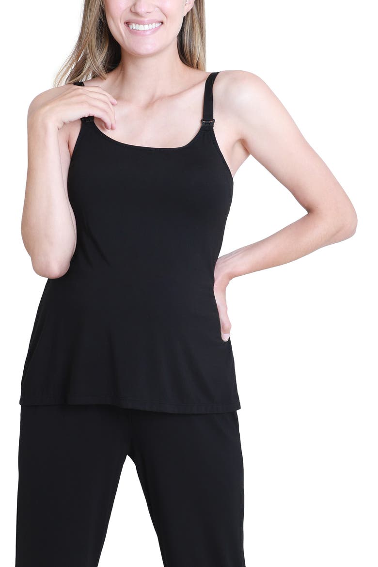 Ingrid & Isabel® Maternity/Nursing Tank, Main, color, BLACK