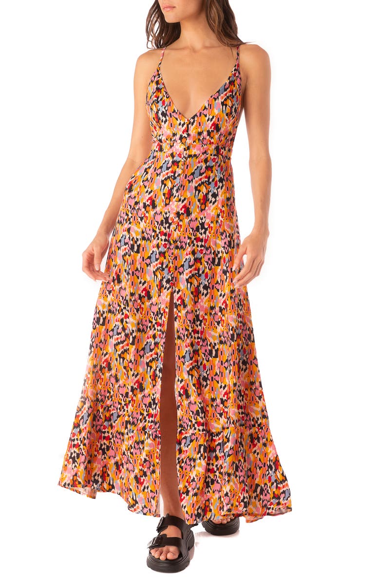 Maaji Prism Cat Mathilda Cover-Up Sundress, Main, color, Open Orange