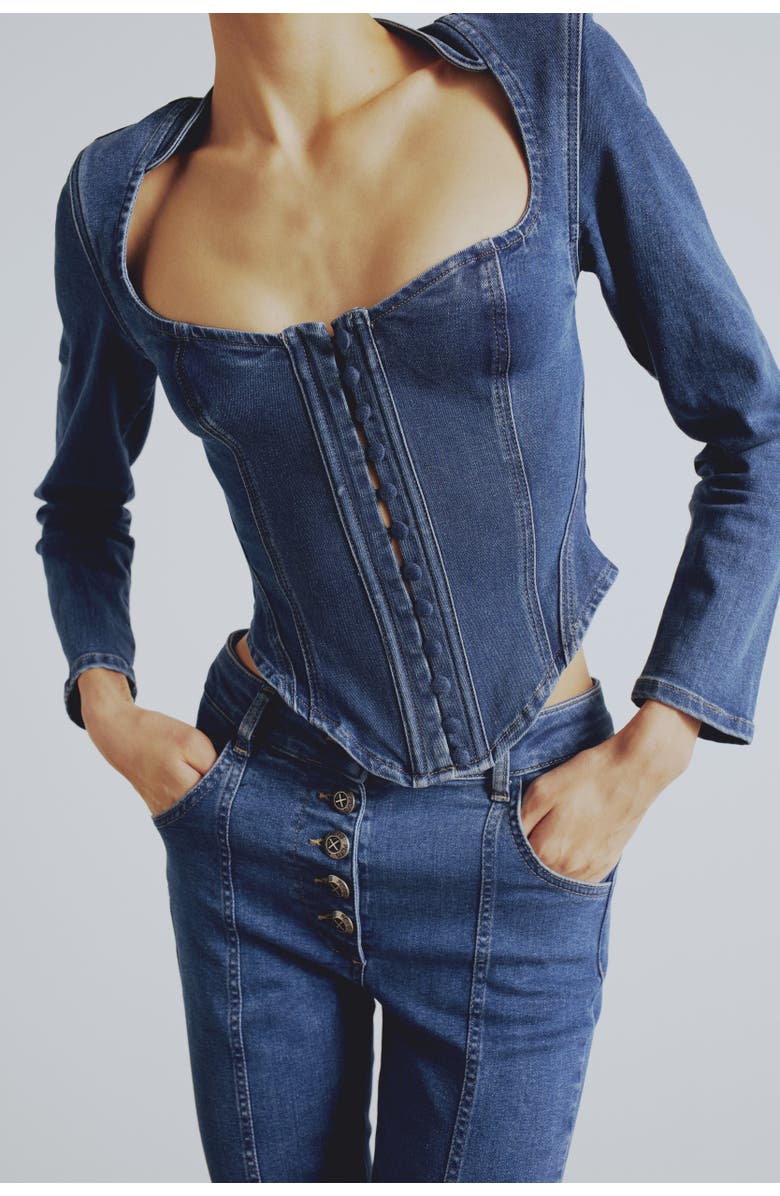 PCFG Your *Itch Corset Denim Corset Top, Main, color, Blue