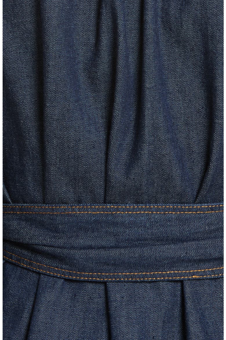 Belted Denim Dress, Alternate, color, DARK WASH