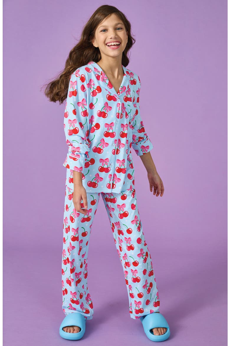 Kids' Cheerful Cherries Lounge Two-Piece Pajamas, Alternate, color, MULTI