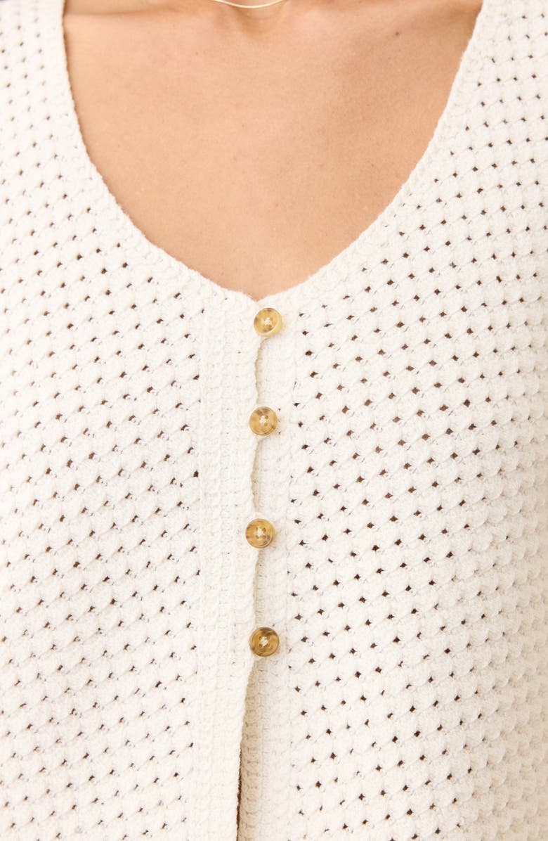 Marine Layer Oasis Cotton Blend Sweater Vest, Alternate, color, Cream