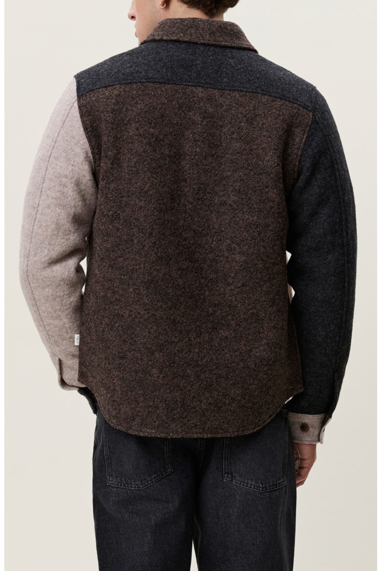 Wool Colorblocked Overshirt, Alternate, color, MOL BROWN