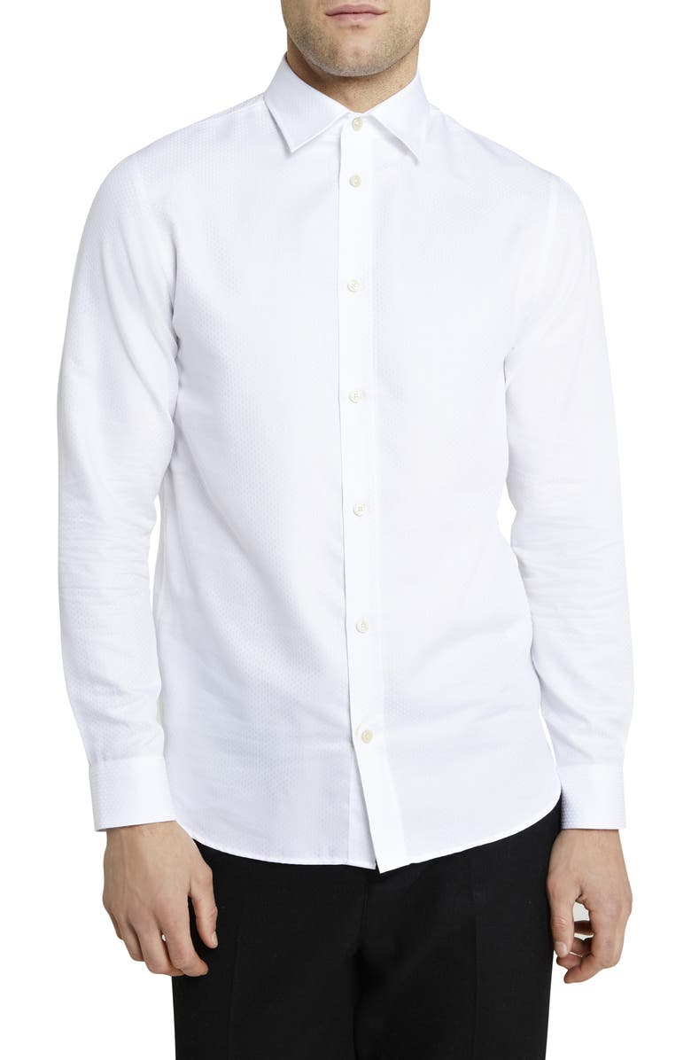 Ted Baker London Men's Layer Microdot Button-Up Shirt, Main, color, 