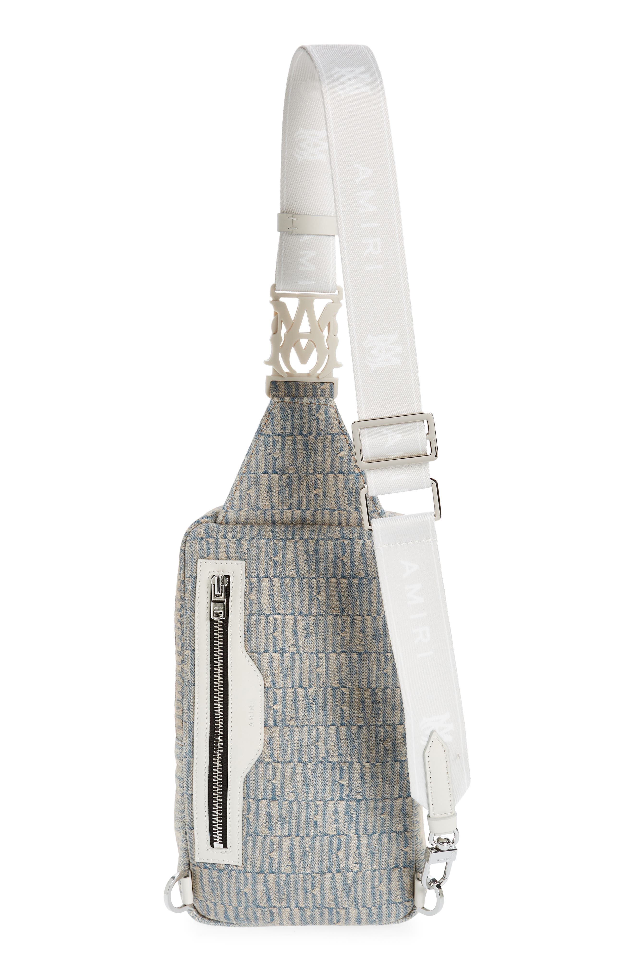 Logo Jacquard Denim Sling Bag, Alternate, color, CLAY INDIGO