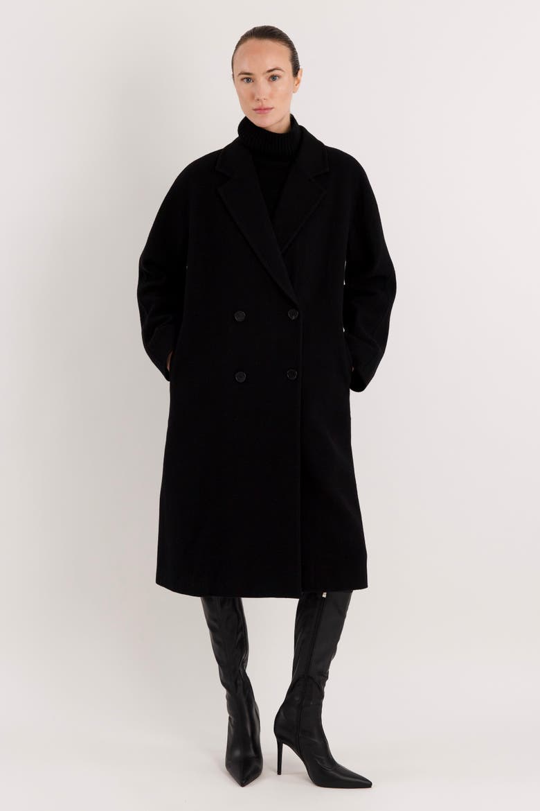 Maxi Classic Wool Coat, Alternate, color, Black