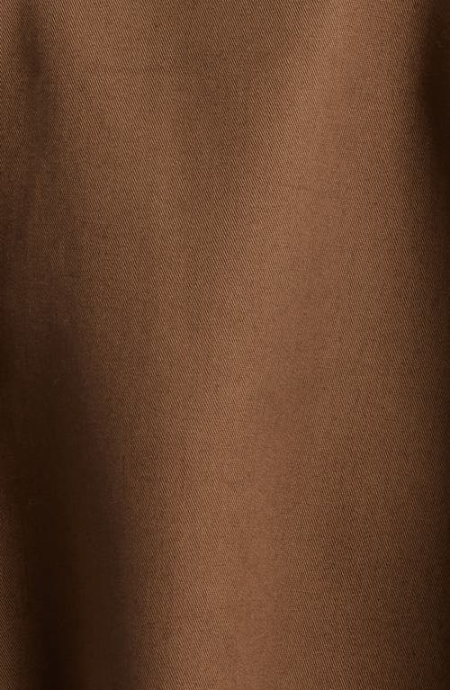 Hugo Boss Boss Carix Double Breasted Cotton Trench Coat In Teak
